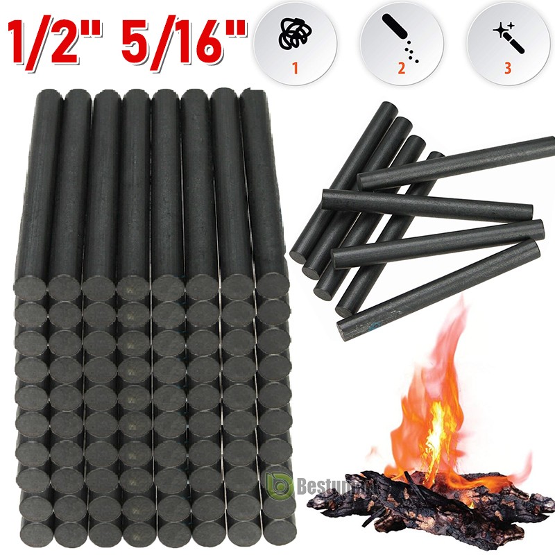 Lot 8-80 Huge 1/2" 5/16"  Ferro Rod Fire Starter Ferrocerium Flint Survival