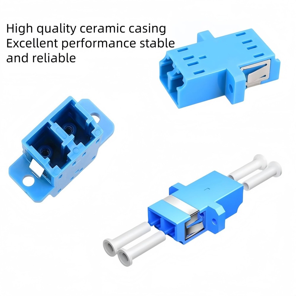 18 PCS LC Fiber Optic Coupler Adapter Duplex Singlemode Connector Patch Cable