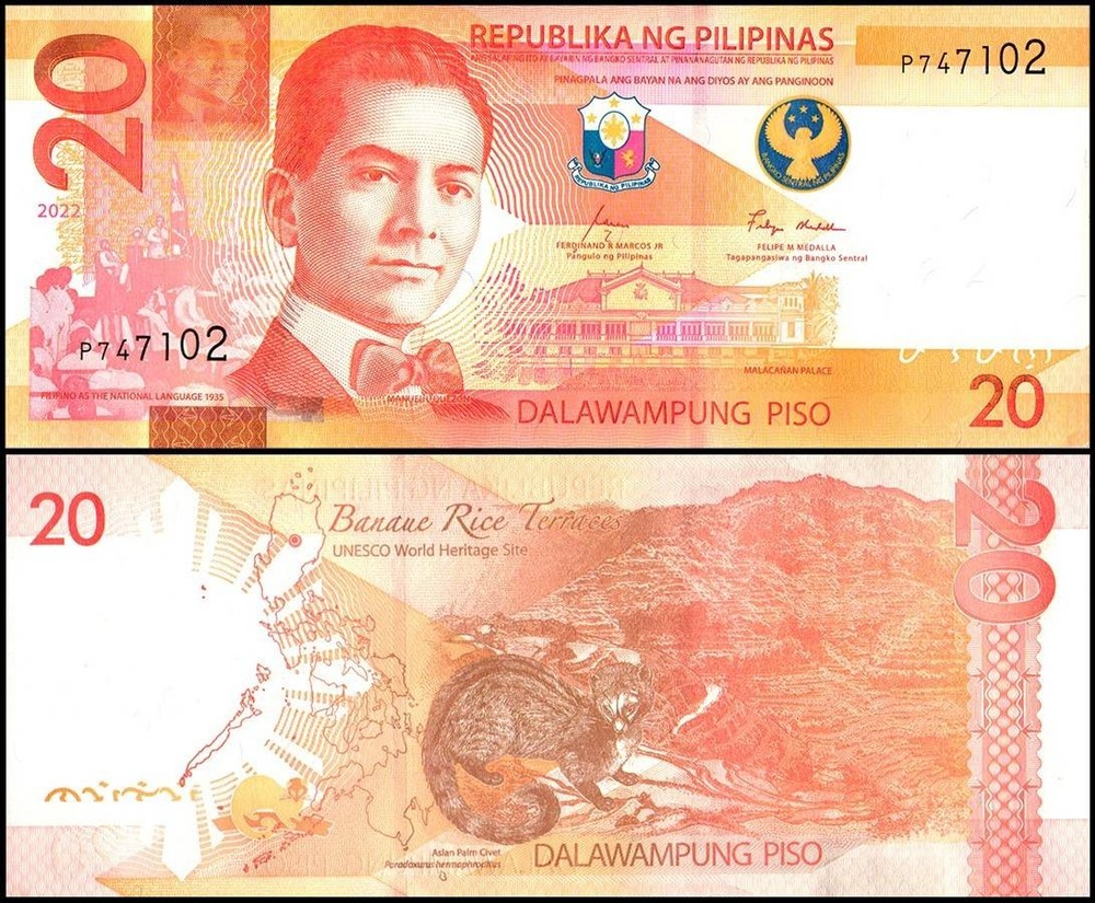 Philippines 20 Piso, 2022, P-230a, UNC