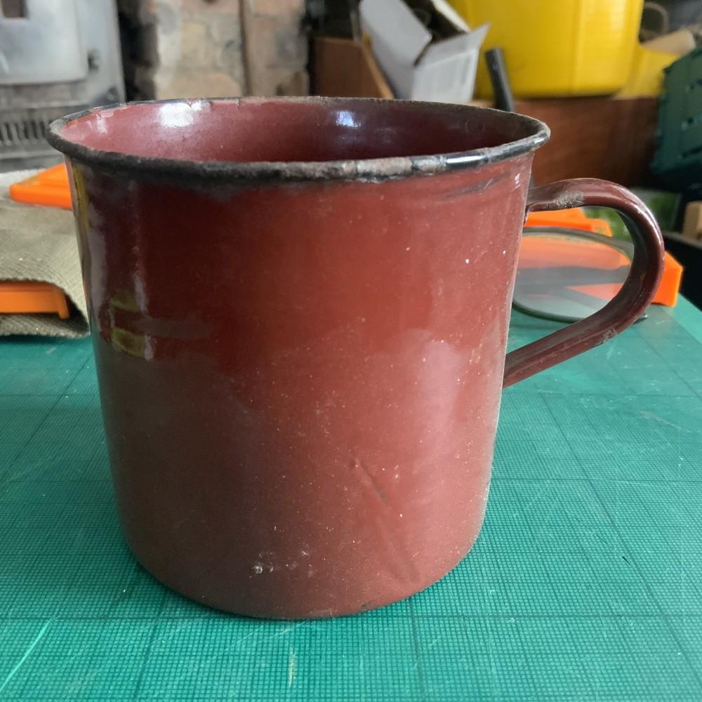 WWII Pattern British Army Military Issue Brown Enamel Cup