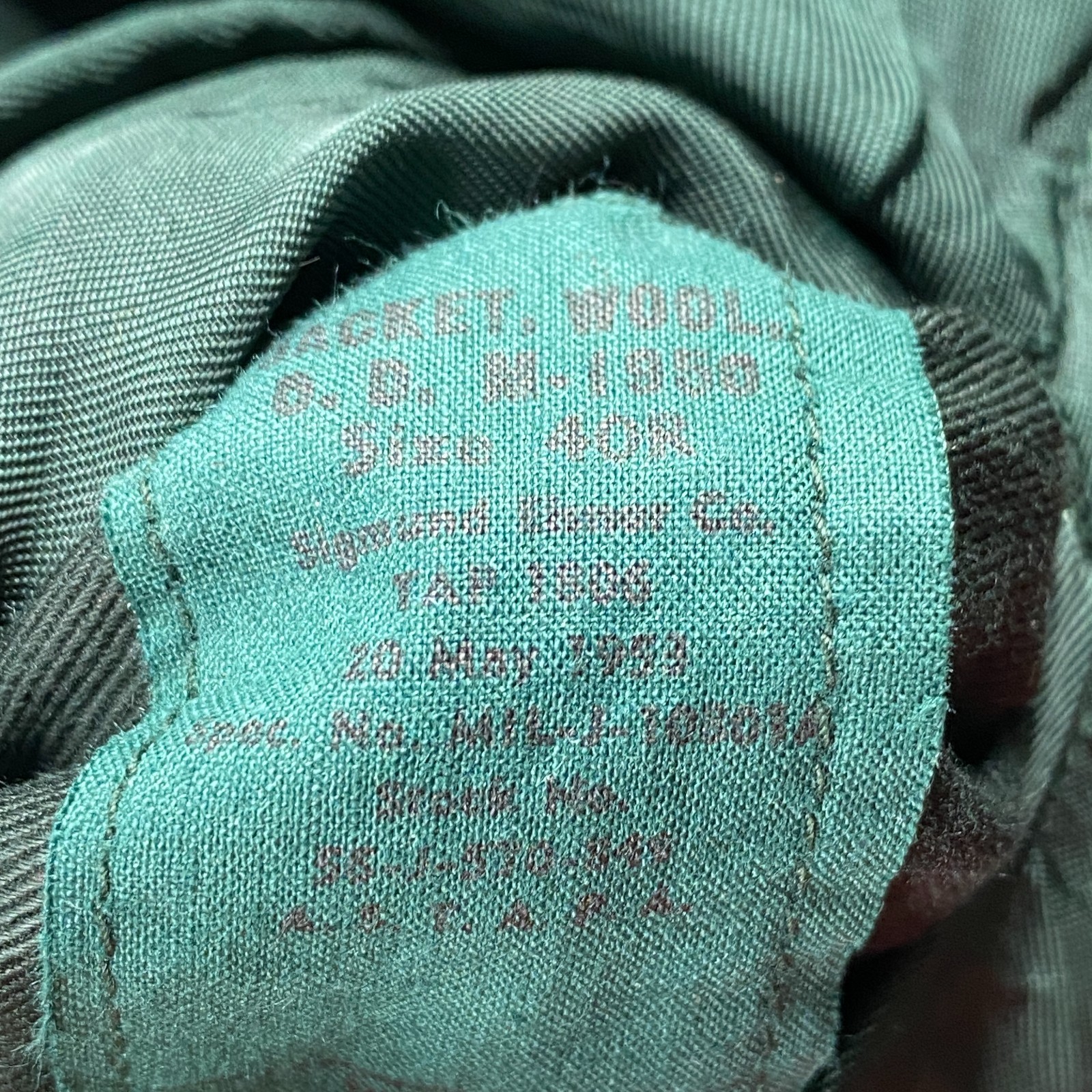 Vintage US Army Ike Jacket Mens 40R Green Wool Military Korean War 1950