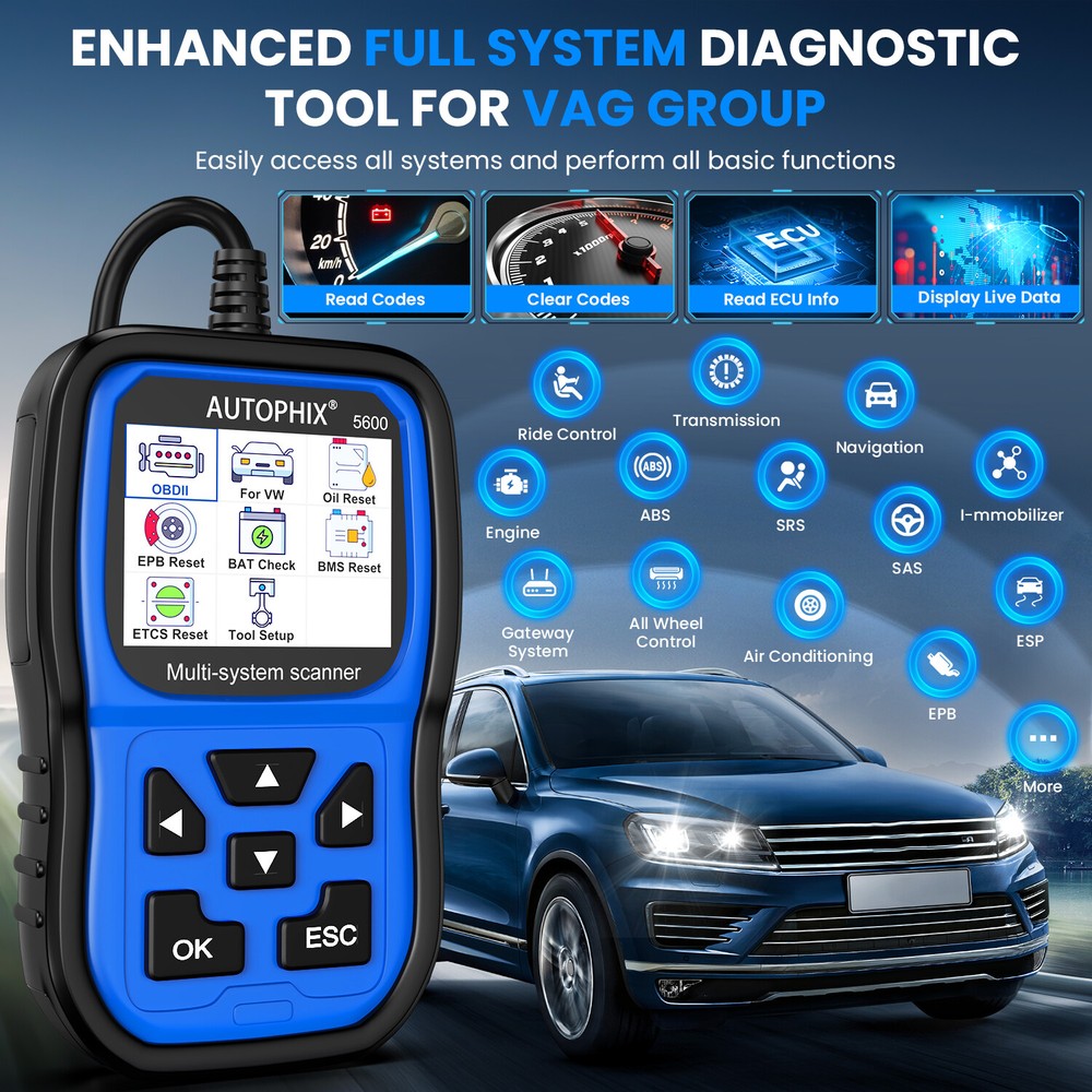 AUTOPHIX 5600 Full Systems Diagnostic for VW Skoda Seat OBD2 Scanner Code Reader