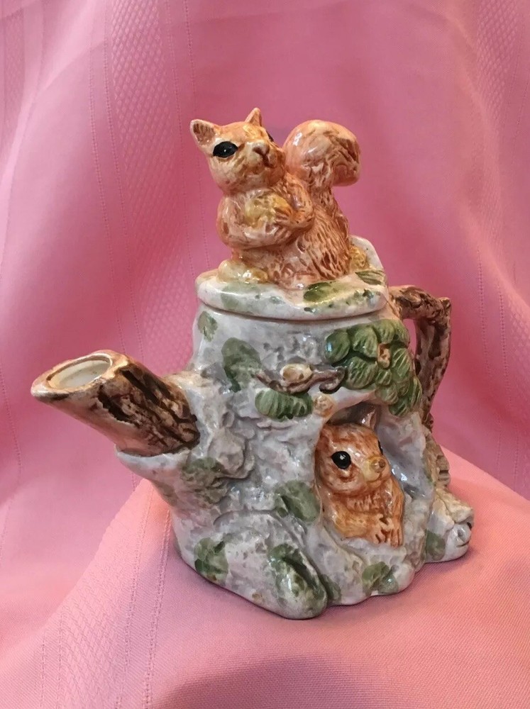 Squirrel Teapot Cook’s Bazaar TWC Ceramic Easter Spring Tree Tea Pot New