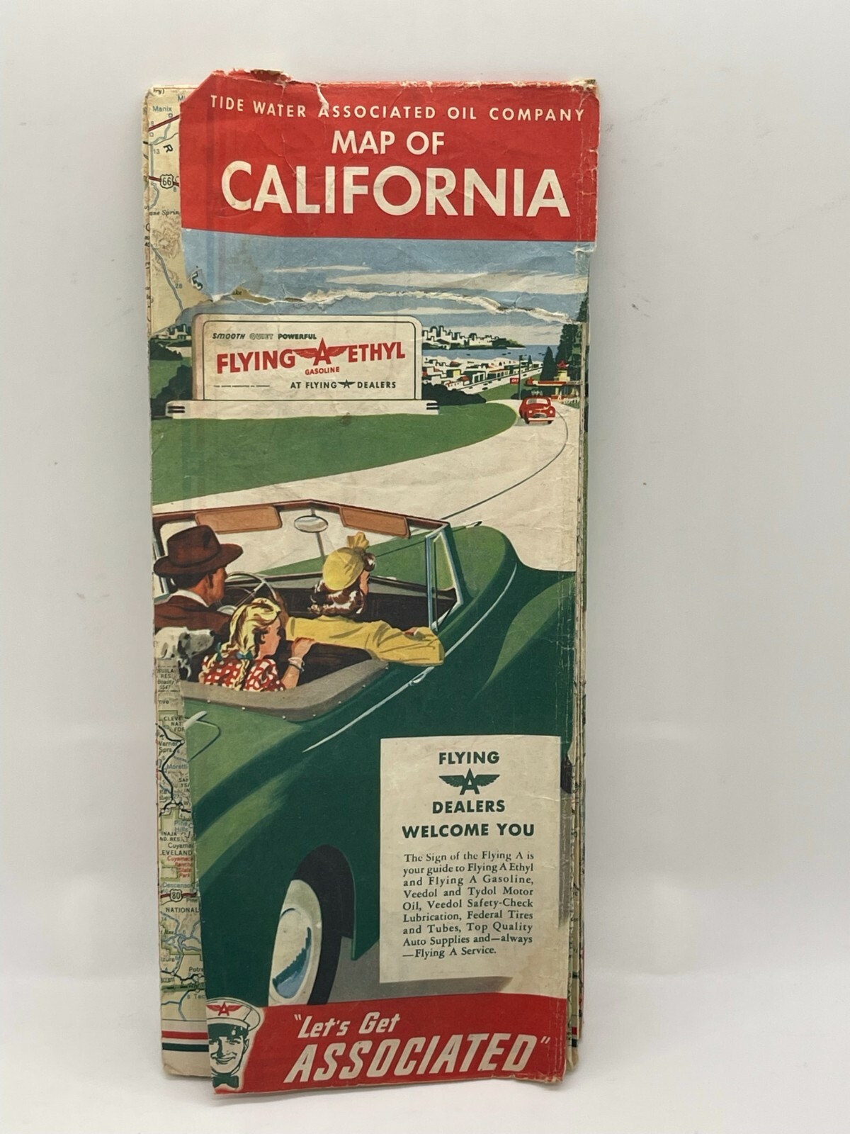 Tide Water Associated Oil Company - Highway Map of California