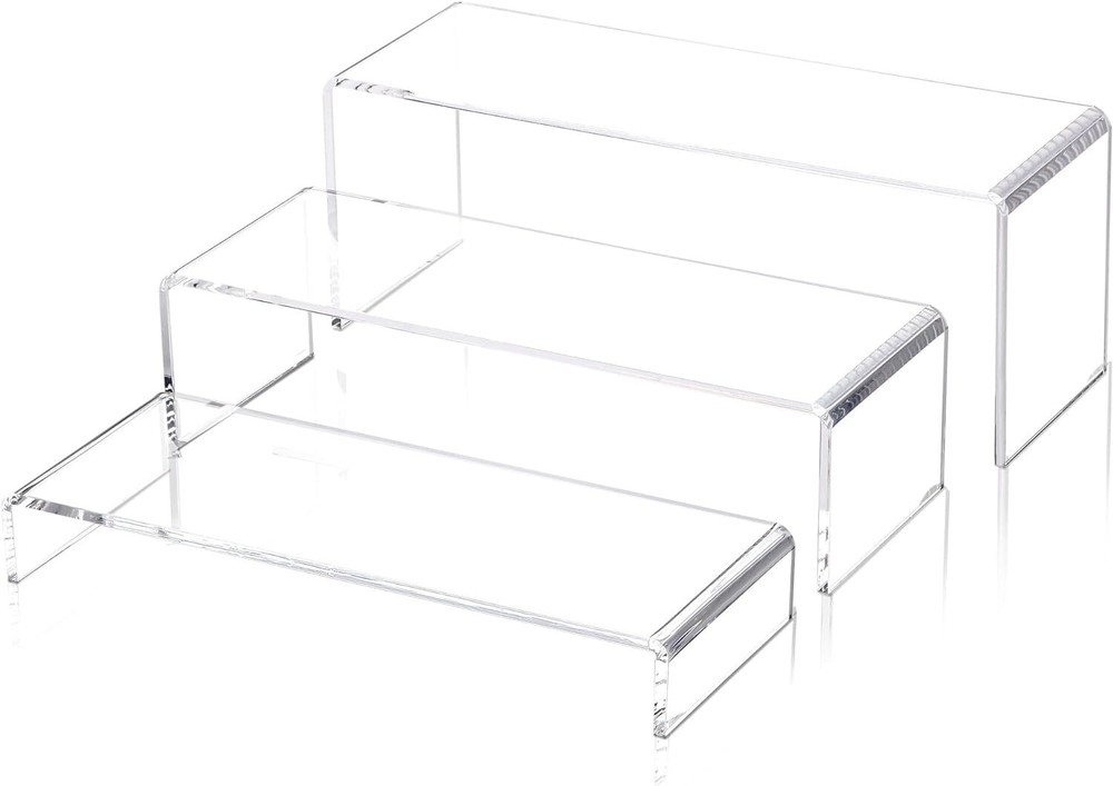 LFTYTUO 1 Set Large Acrylic Clear Display Risers, 3 Sizes 12"