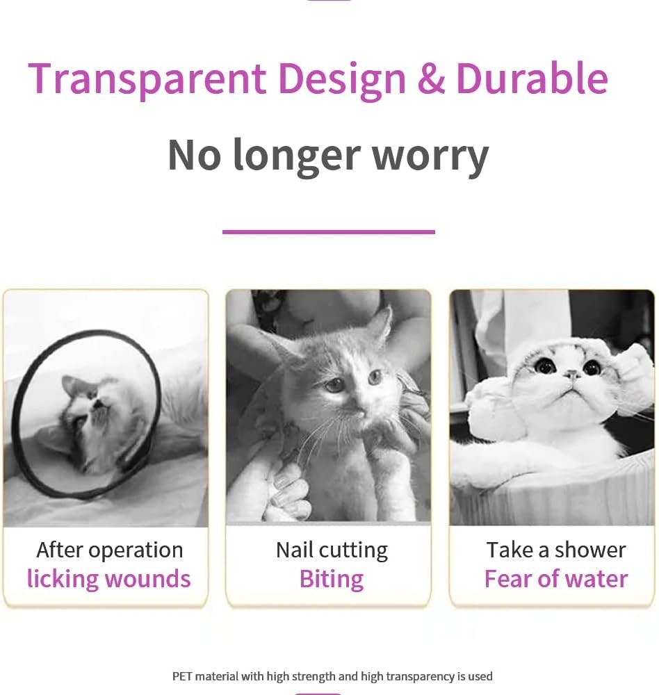 Cat Muzzle Combo Adjustable Cat Hood Breathable Anti-Bite Muzzles to Prevent