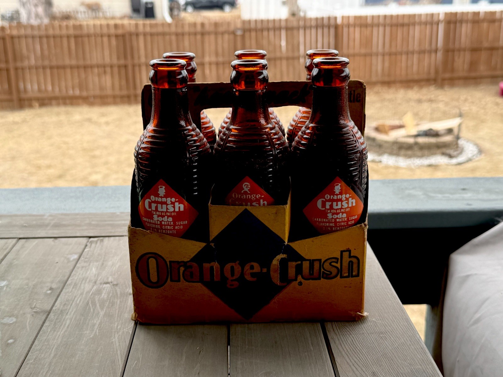 Rare 1940’s Orange Crush Cardboard 6 Pack Handi-Pack W/ Bottles Clinton Iowa