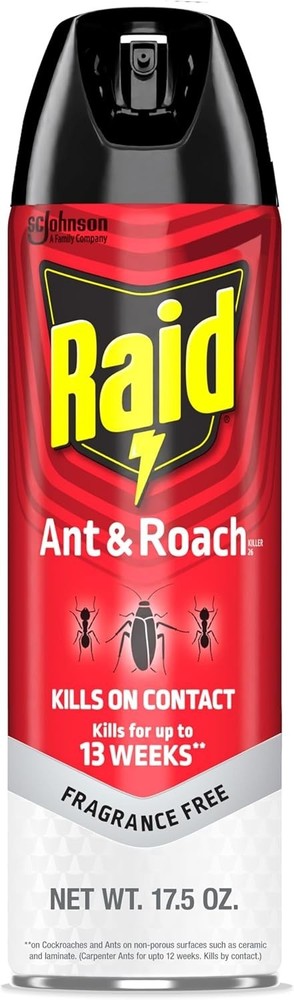 Raid Ant and Roach Killer, Fragrance Free, 17.5 oz