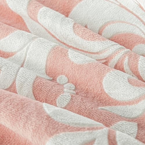 Fleece Queen Comforter Set, Soft Fluffy Warm 3D Boho Queen (90"x90") Pink