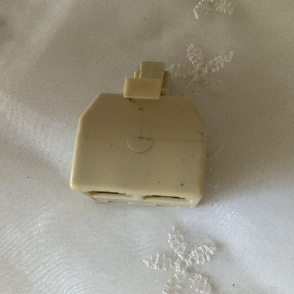 Modular Telephone Line Double Jack Connector Good Condition