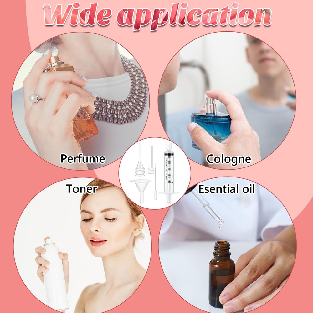 Geiserailie 25 Pcs Perfume Refill Pump Tools Dispenser Transparent