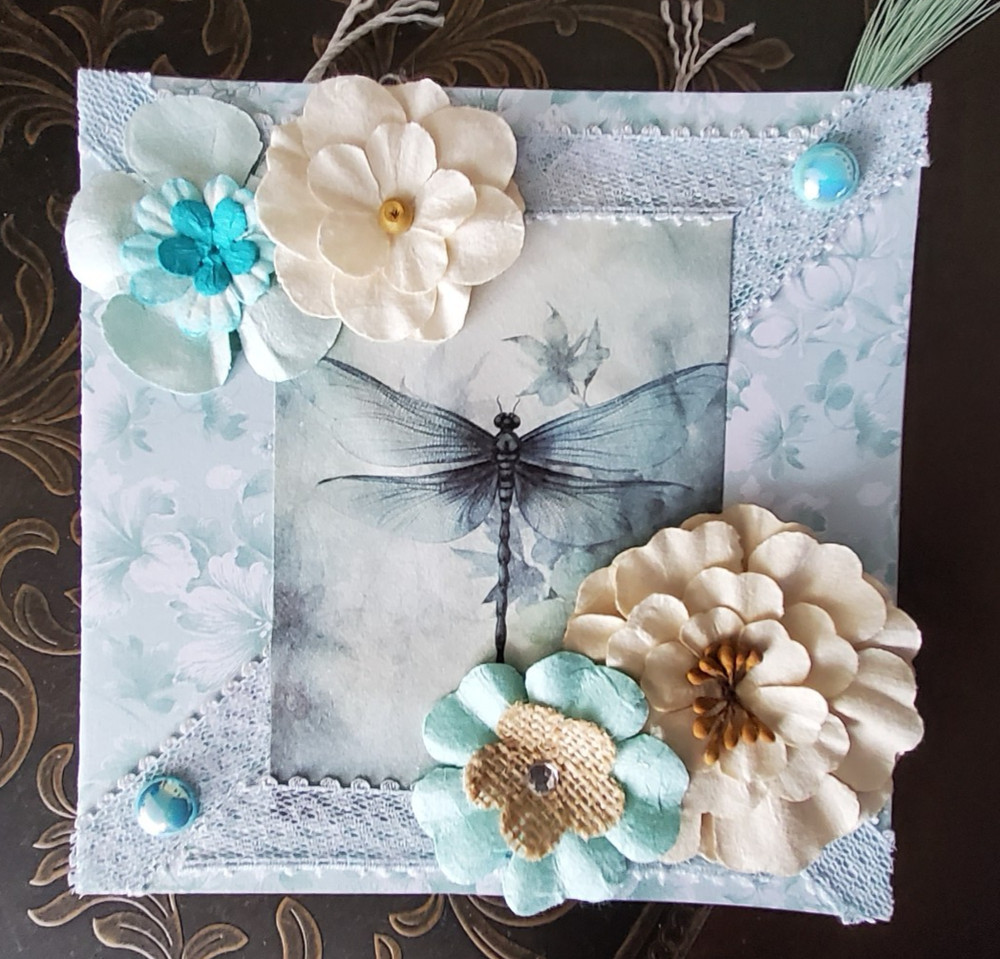 NEW "Ice Blue" Handmade Junk Journal w/Ephemera Scrapbooking
