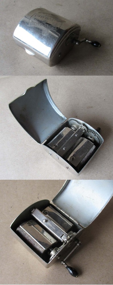 ANTIQUE GERMAN RAZOR BLADE SHARPENER STROPPER ROTBART MOND-EXTRA