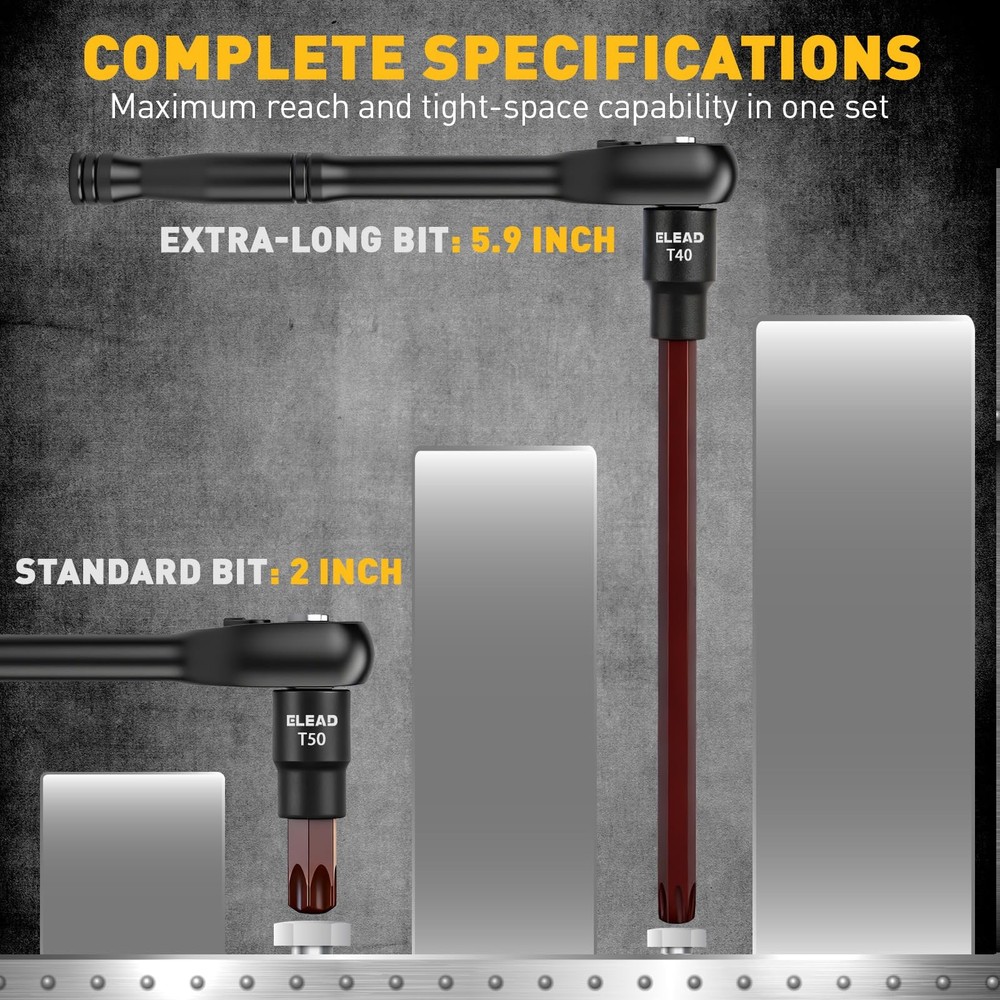 112-Piece Torx and Allen Bit Socket Set, 1/4, 3/8,1/2 Drive Bit Socket Set
