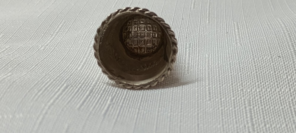 Sterling Silver Southwestern Thimble Signed LB