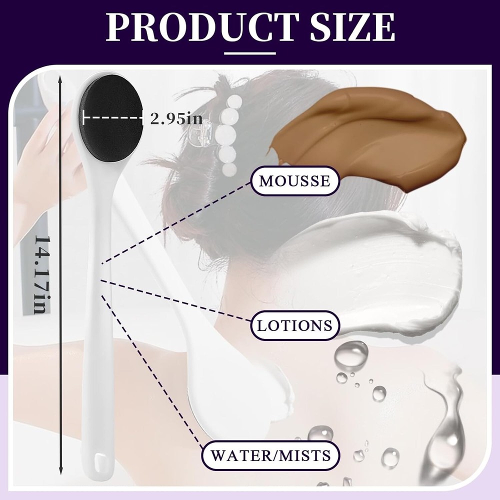 Self Tanner with Long Handle for Body, Back Applicator for Cont...