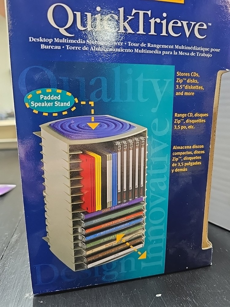 Kensington QuickTrieve Stackable Modular CD Storage Tower 16 Disk - CREAM - NIB