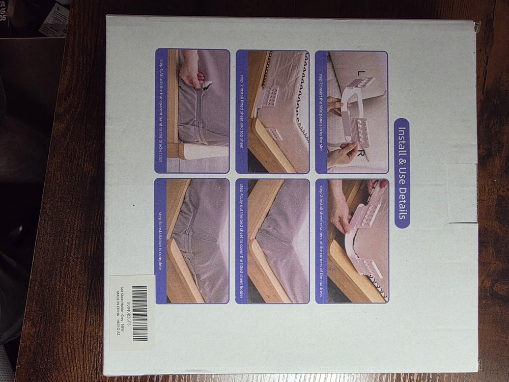 Bed Sheet Holder Easy to Install Adjustable Height Keeps Sheets Taut & Tight