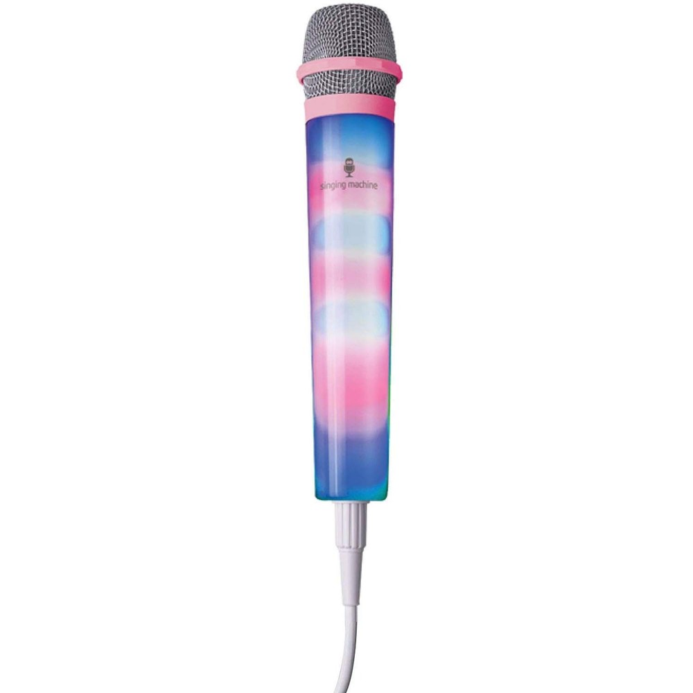 Singing Machine SMM-225 Unidirectional Wired Microphone with LED Lights - Pink