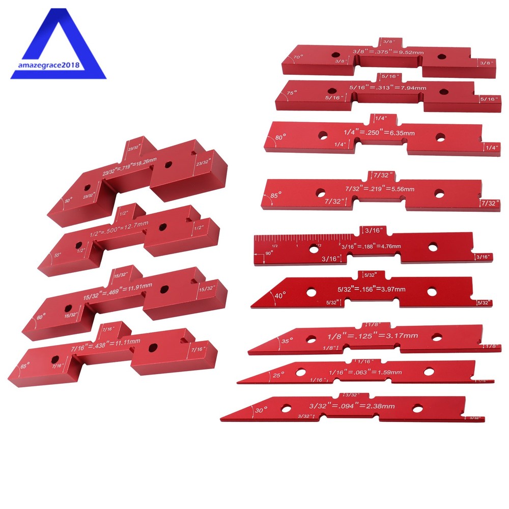 Precision Aluminum Setup Blocks Height Gauge Router Table Setup Bars 14PCS