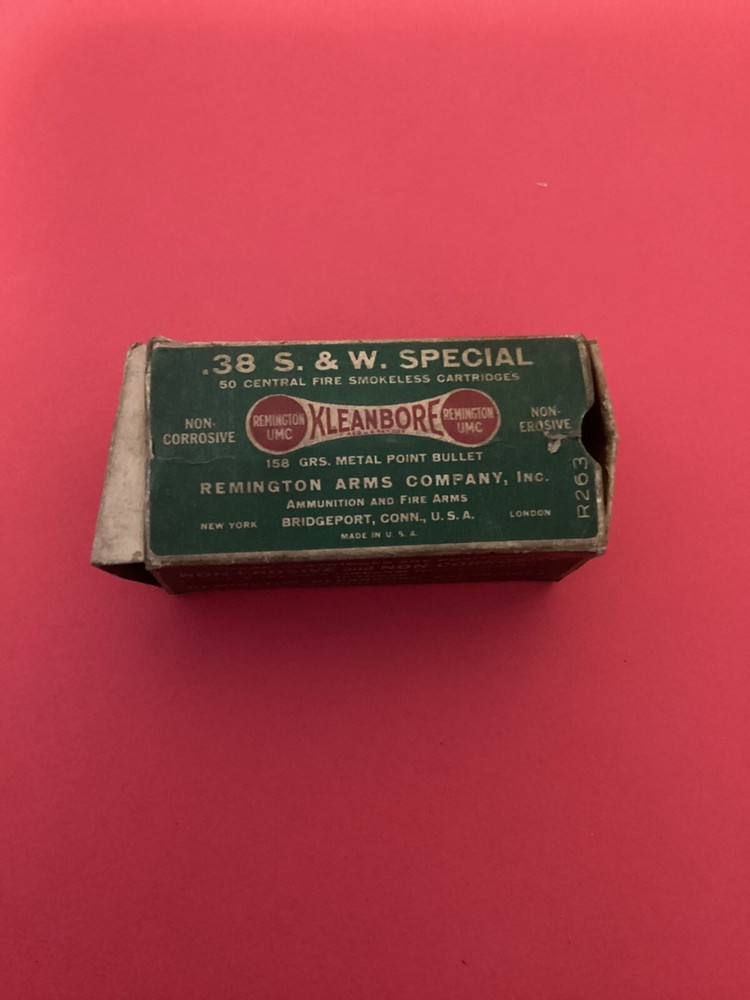 EMPTY Ammo Box REMINGTON KLEANBORE .38