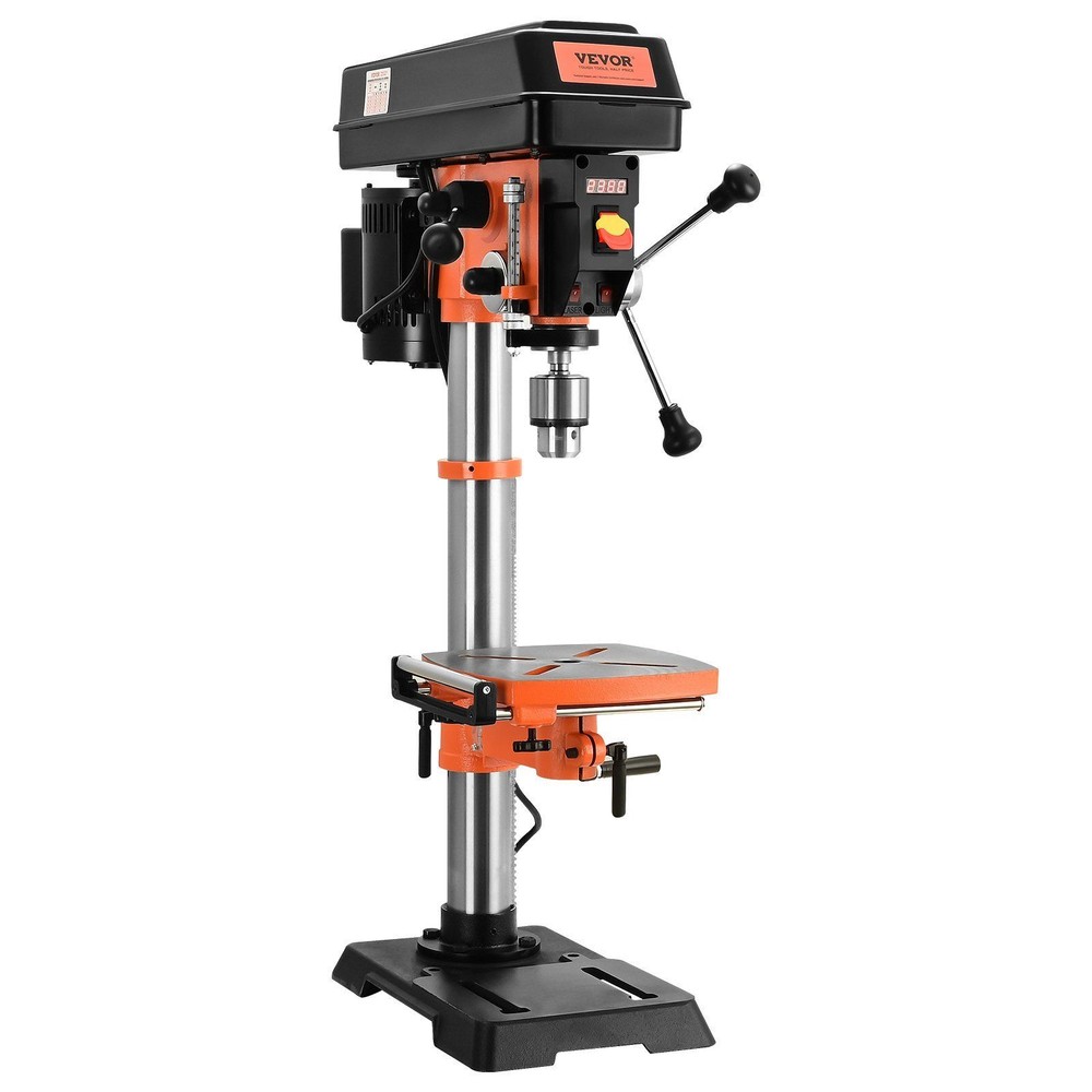 12" Cast IronBenchtop Drill Press 5Amp 120V Variable Speed w/ Laser Work Light