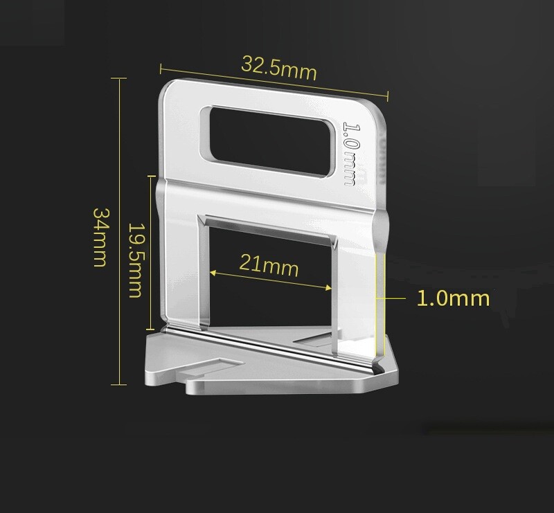 200-1000 Clip Tile Leveling System Kit Floor Wall 1-3mm Tile Spacer Tiling Tool