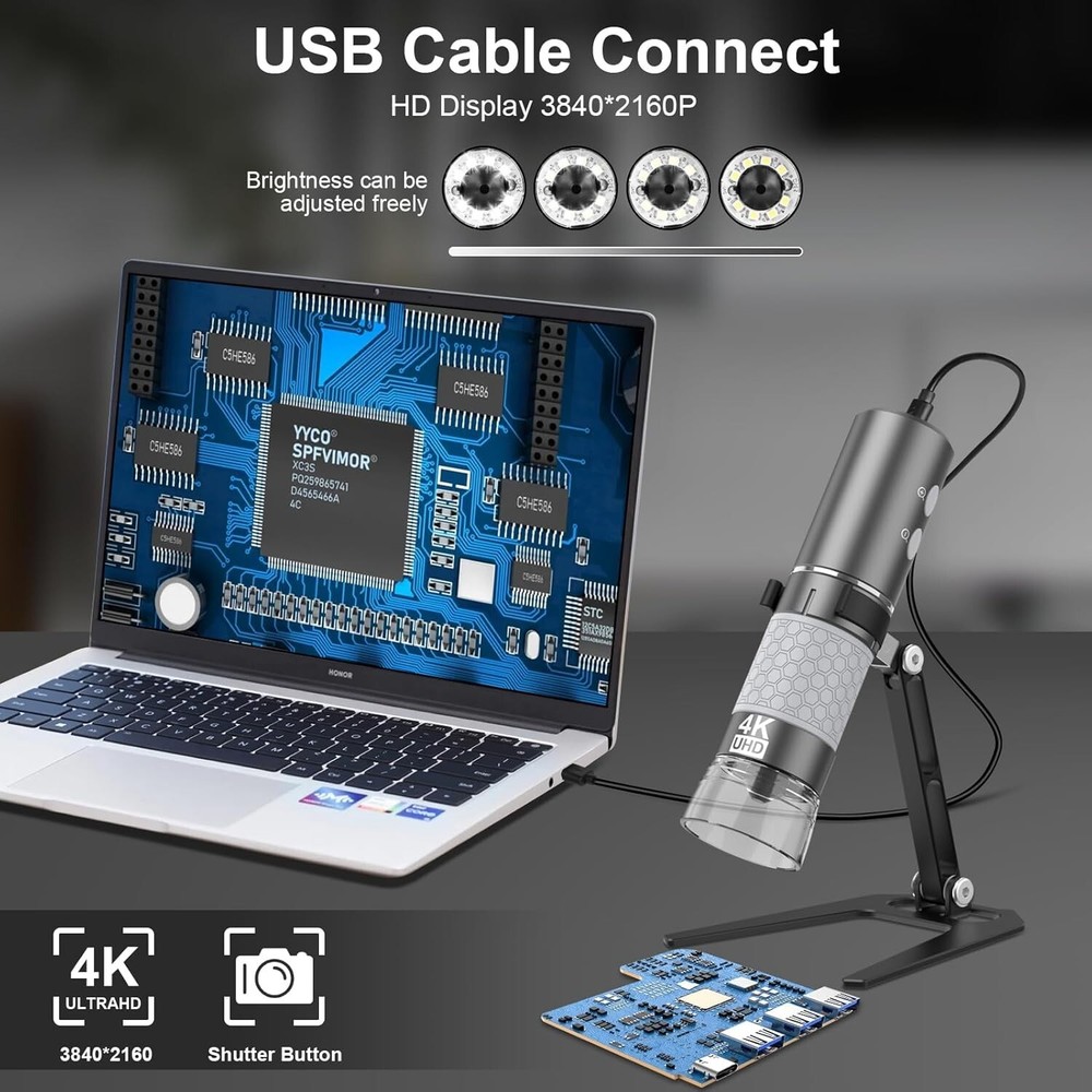 HD Wi-Fi Wireless Digital Microscope Camera Magnifier, Compatible for iPhone,...