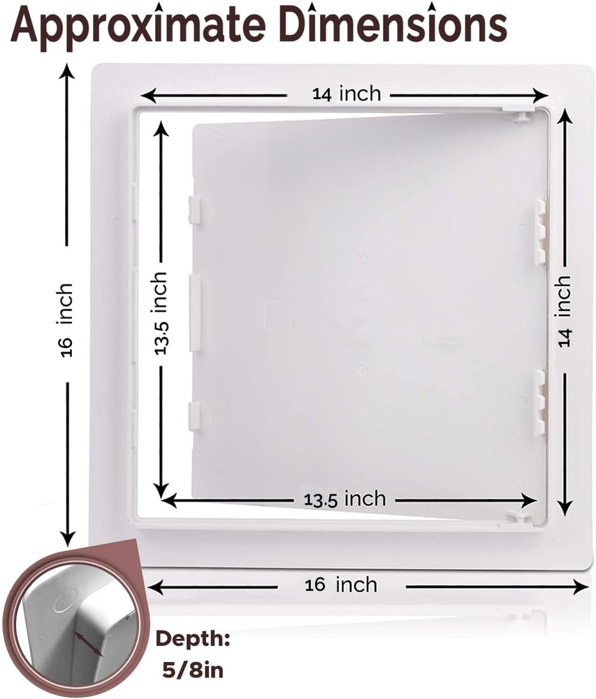 14x14 Inch Access Panel for Drywall & Ceiling - 4 Pack, Easy Install, White