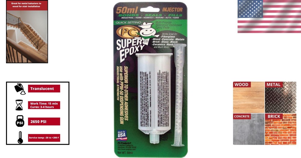 50ml PC-Super Epoxy - Translucent, Fast-Curing Two-Part Paste for All Materials