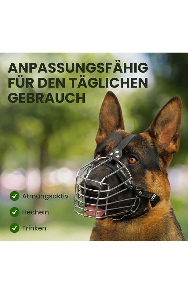 BRONZEDOG Wire Dog Muzzle German Shepherd for Medium Large Dogs Adjustable