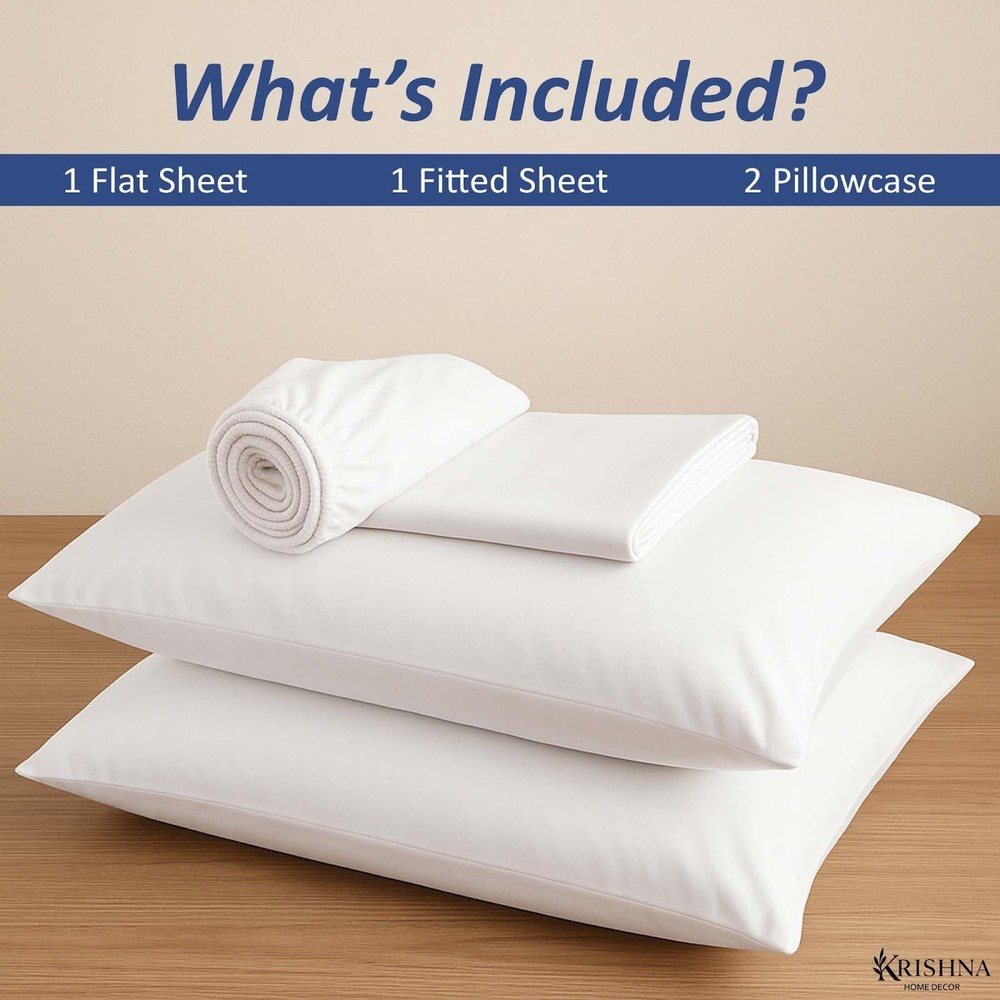 Premium Sheet Set Queen Size 60"x80", Microfiber Bed Sheets Ultra-Soft, Wrink...
