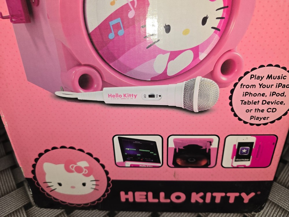Hello Kitty # 68109 CD Karaoke System with Screen, Pink/White, NEW