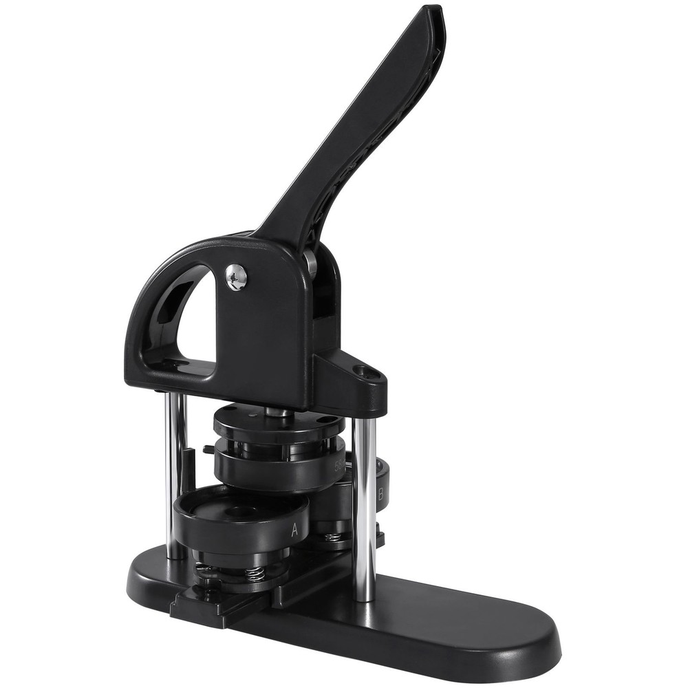 DIY Button Maker Kit: 3-Size Pin Press, ABS Body, Ergo Handle, Panda Book