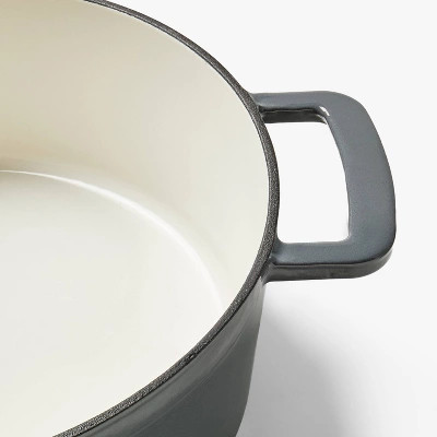 5.5qt Enamel Dutch Oven Stock Pot Gray Eclipse - Figmint