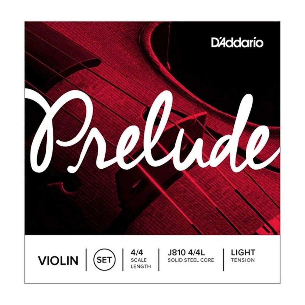 D'Addario Prelude Violin String Set, 4/4 Scale, Light Tension