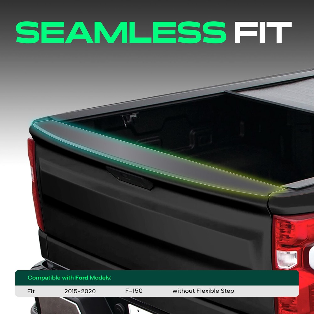 Upper Black Tailgate Molding Cap for Ford F-150 2015-2020 without Flexible Step