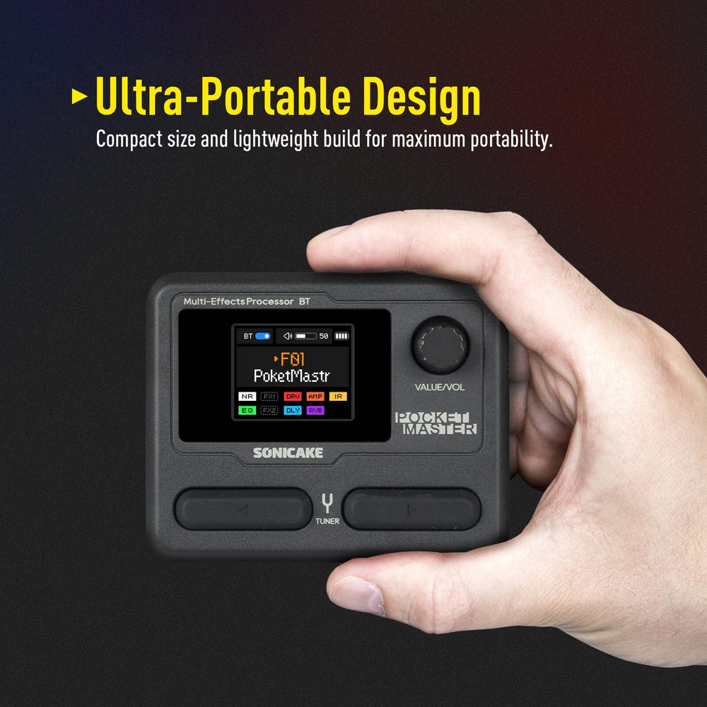 SONICAKE Pocket Master Guitar Modeling IR Cabinets Simulation Multi-Effects Ste