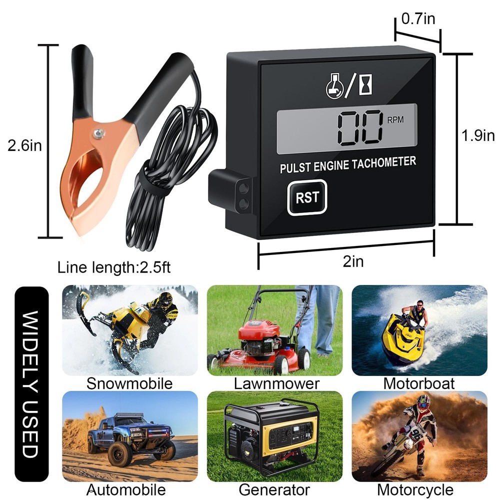 Chainsaw Tachometer-Digital Tachometer Tach Gauge Small Engine Tachometer...