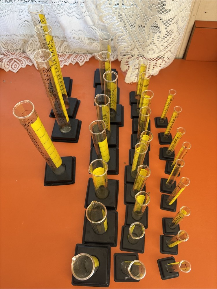 Plastic graduated cylinders for school or homeschool Science Lab