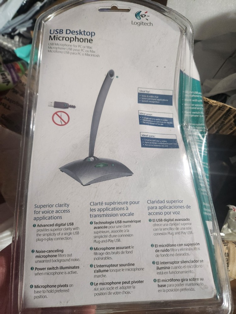 Logitech USB Desktop Microphone for PC Mac - BLACK/ SILVER