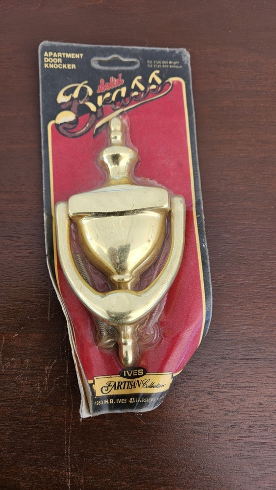 Ives SOLID BRASS DOOR KNOCKER. New In Package. A