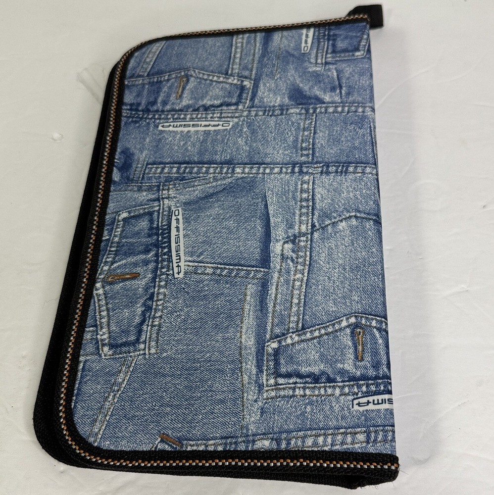 CD/DVD Blu Ray Case Blue Denim Look 80 Sleeves Pockets