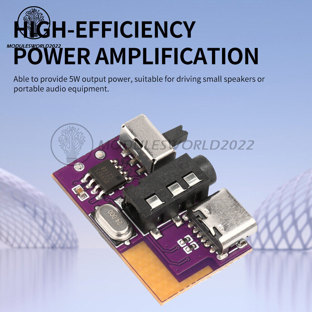 DC3.5V-5V 10W Type-C Bluetooth Mono Audio Amplifier Decoder Board TWS 3.5mm DIY