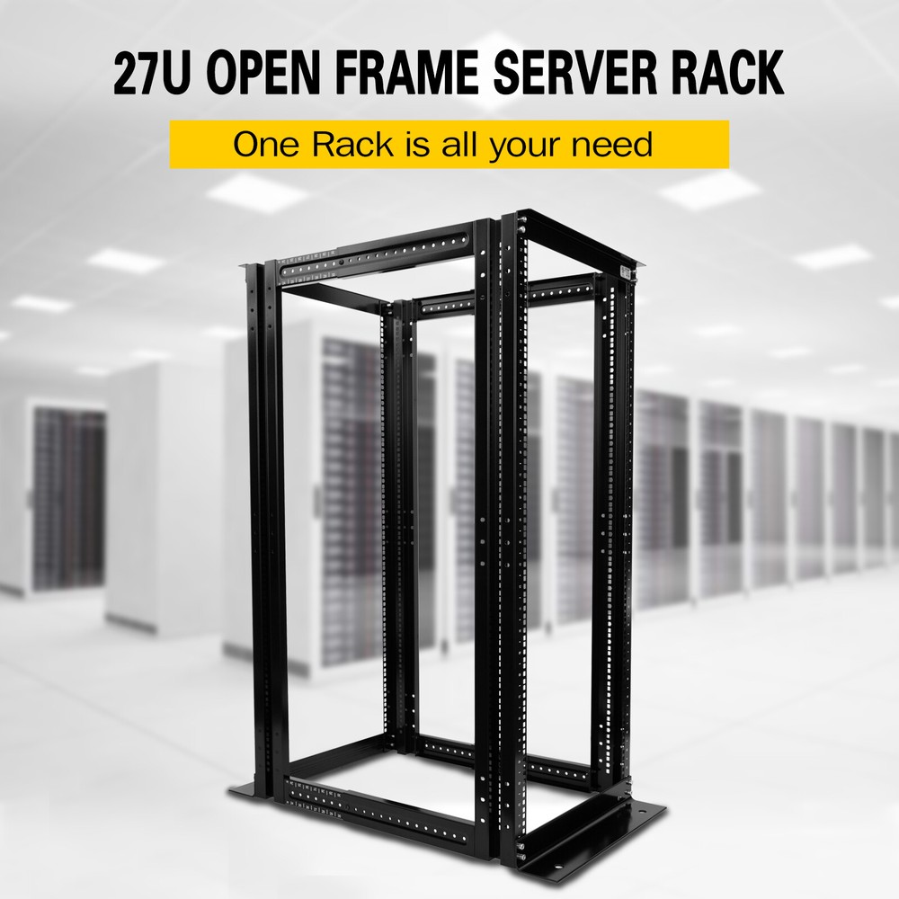 New 27U 4 Post Open Frame Data Network Server Rack Enclosure19" Adjustable Depth