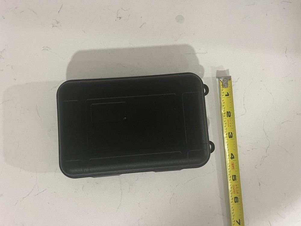 Small Black Plastic Lidded Storage Container with Foam Insert