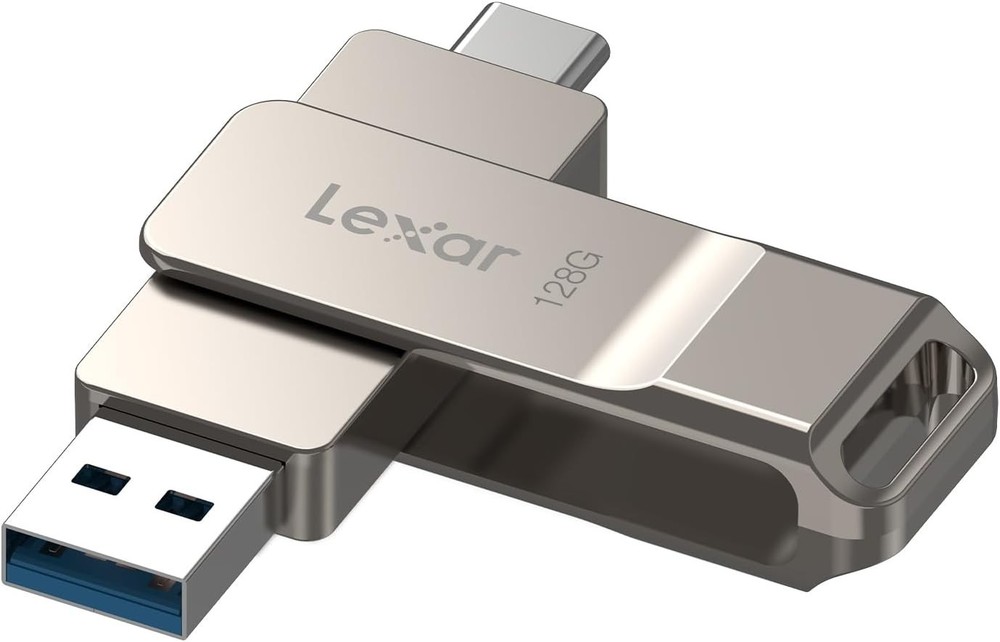Champagne Silver 128GB Dual USB Type-C Flash Drive