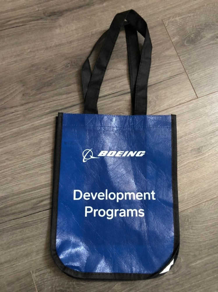Boeing Development Programs Tote Recyclable Bag Blue 11" X 9" Used