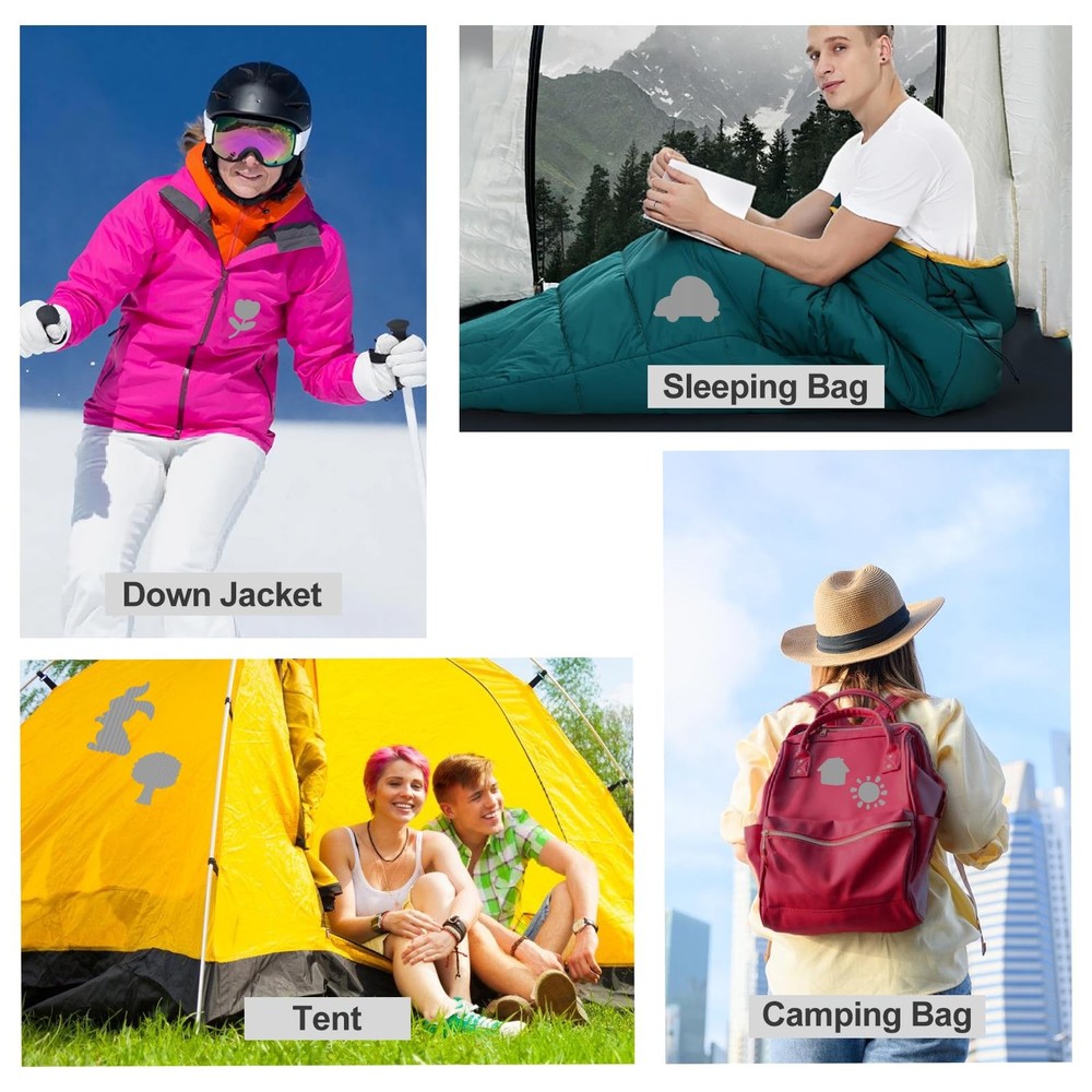 45PCS Down Jacket Repair Patch for Puffer Three Sizes, Pre-Cut-Dark Grey