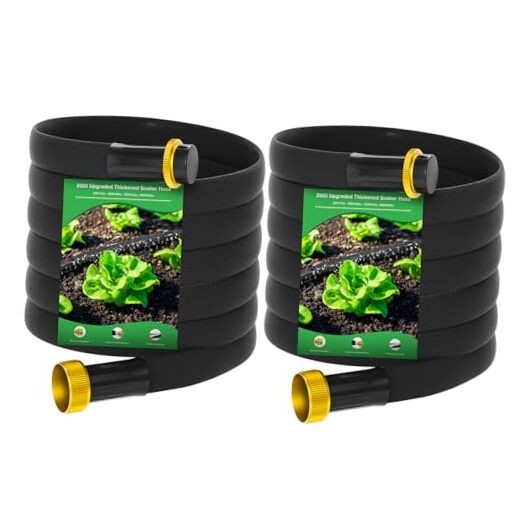 2026 Thickened Flat Soaker Hose 100Ft with Copper Joint, 100ft（2pack*50ft）